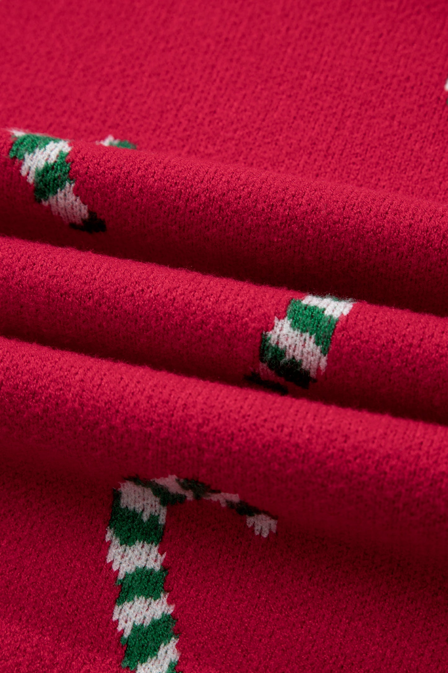 Sachet Pink Christmas Candy Cane Holiday Drop Shoulder Sweater