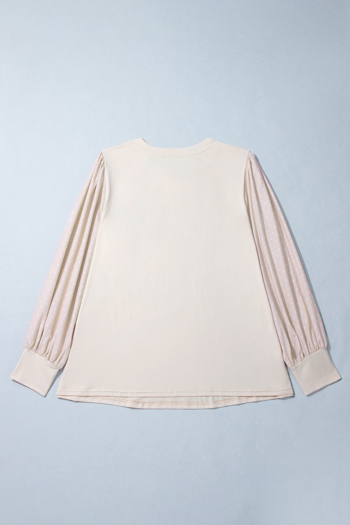 Plus Size Polka Dot Sleeve Colorblock Blouse Women
