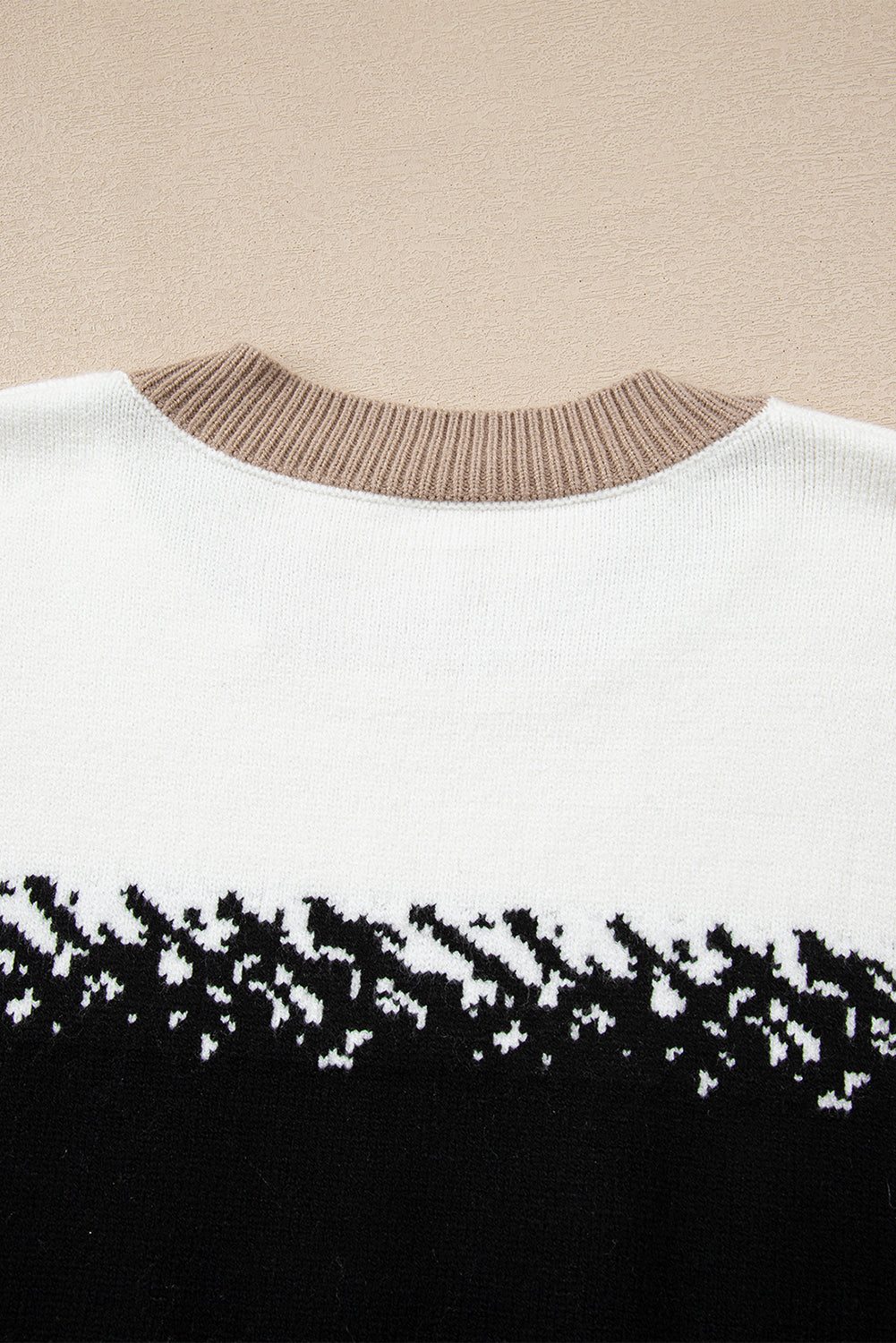 Women's Color Block Knit Sweater with Drop Shoulder Fit