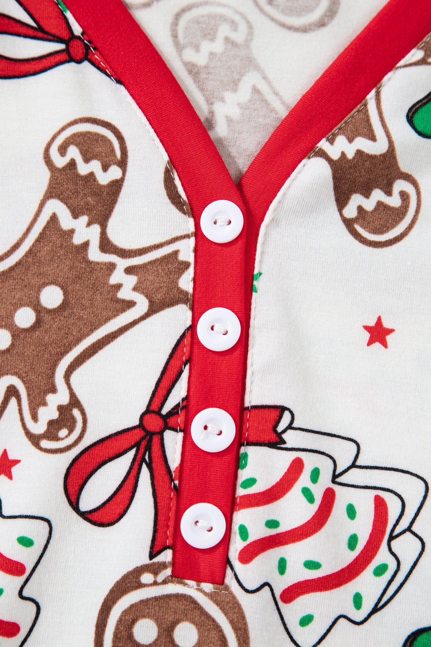 Christmas Tree Print Button Lounge Set for Women 2pcs