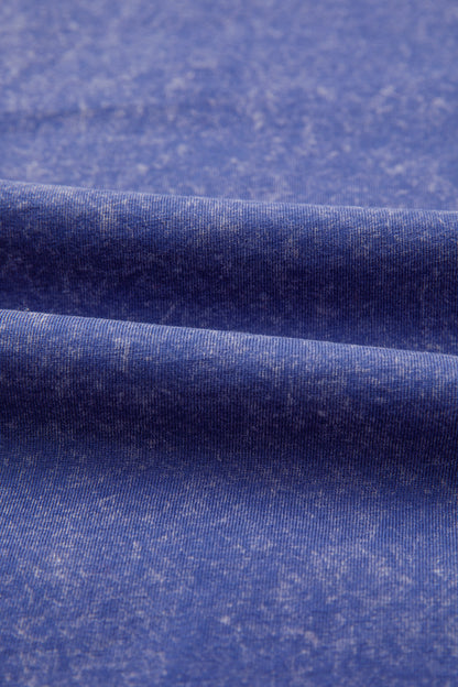 Blue Star Print Mineral Wash Flag Day Independence Tee
