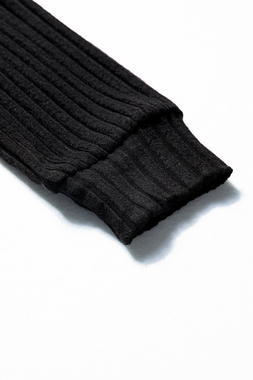 Ribbed Long Sleeve Round Neck Casual Knit Top