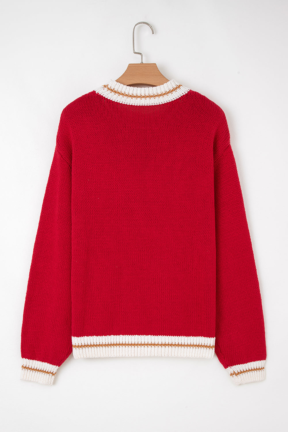 Red MERRY Graphic Drop Shoulder Holiday Knit Sweater