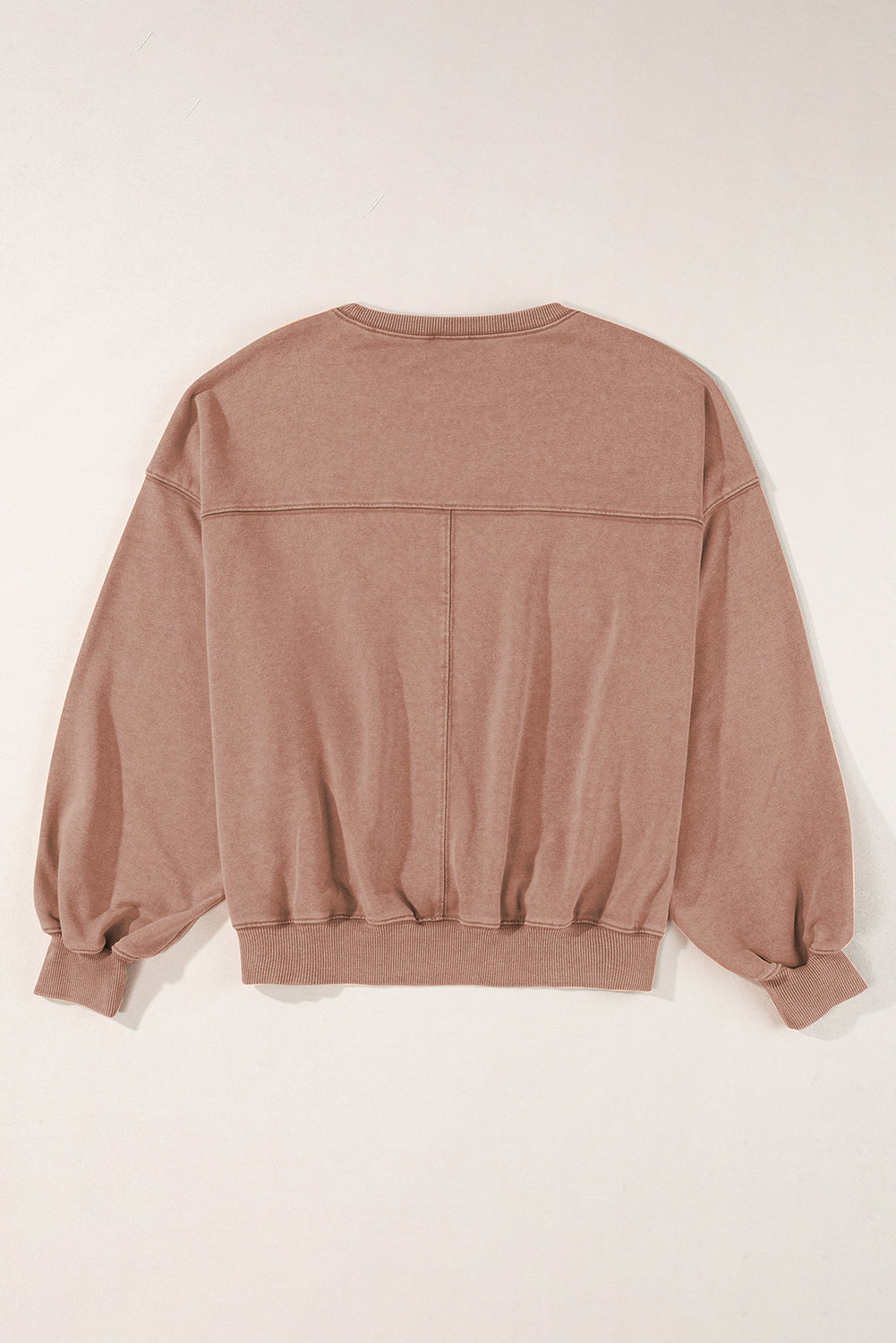 Orchid Petal Exposed Seam Batwing Sleeve Drop Shoulder Sweatshirt