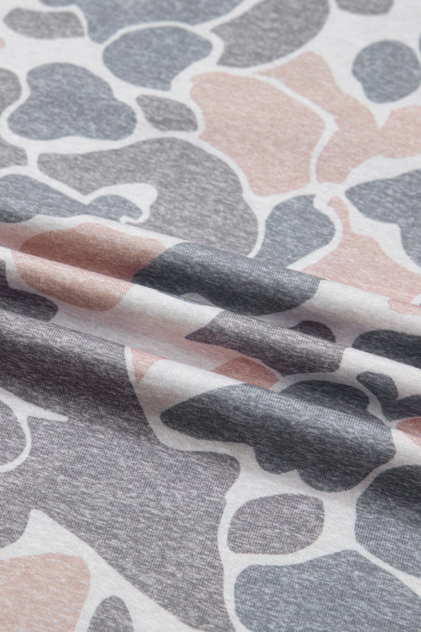 Camo Print Cotton Tee & Wide Leg Lounge Set