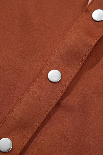 Western Satin Yoke Snap Button Long Sleeve Shirt