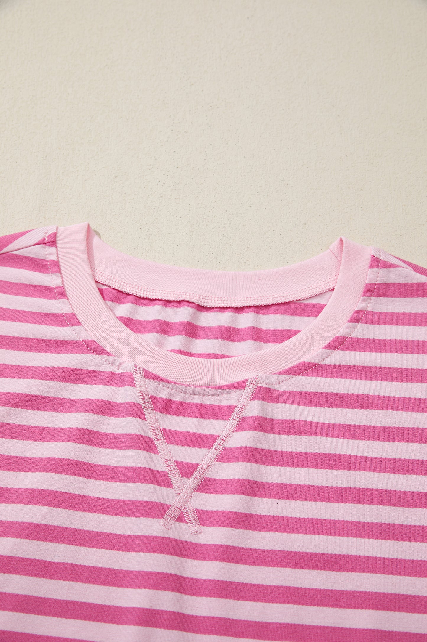 Pink Stripe Cap Sleeve Top and Elastic Waist Shorts Set