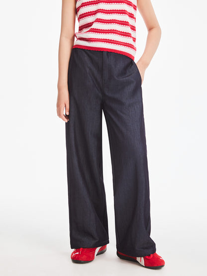 Classic Denim Wide-Legged Pants for Girls - Comfortable & Trendy