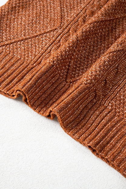 Cozy Cable Knit Drop Shoulder Oversized Sweater Dress
