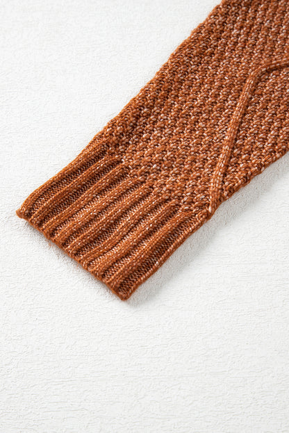 Cozy Cable Knit Drop Shoulder Oversized Sweater Dress