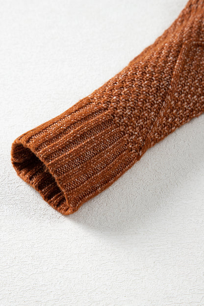 Cozy Cable Knit Drop Shoulder Oversized Sweater Dress