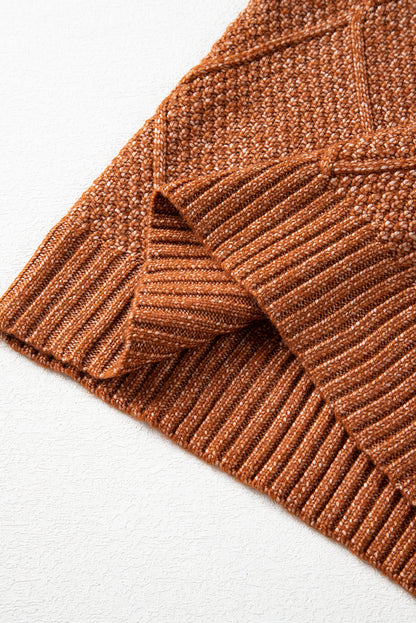 Cozy Cable Knit Drop Shoulder Oversized Sweater Dress