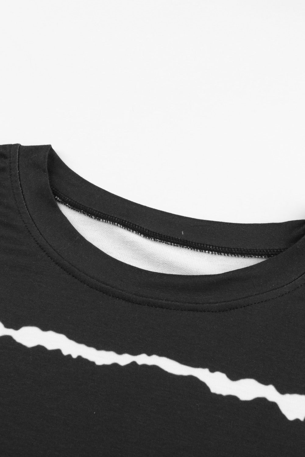 Black Abstract Stripe Tie-Dye Crewneck Sweatshirt