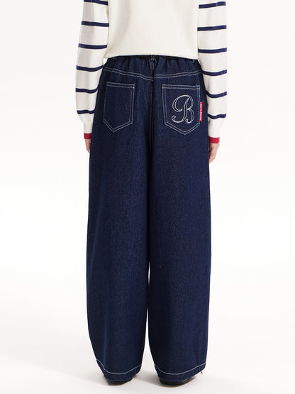 Girls High-Waist Slim Fit Soft Denim Pants