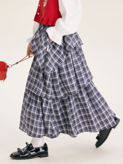 Girls' Plaid Ruffle Skirt - Trendy Casual Style for Kids