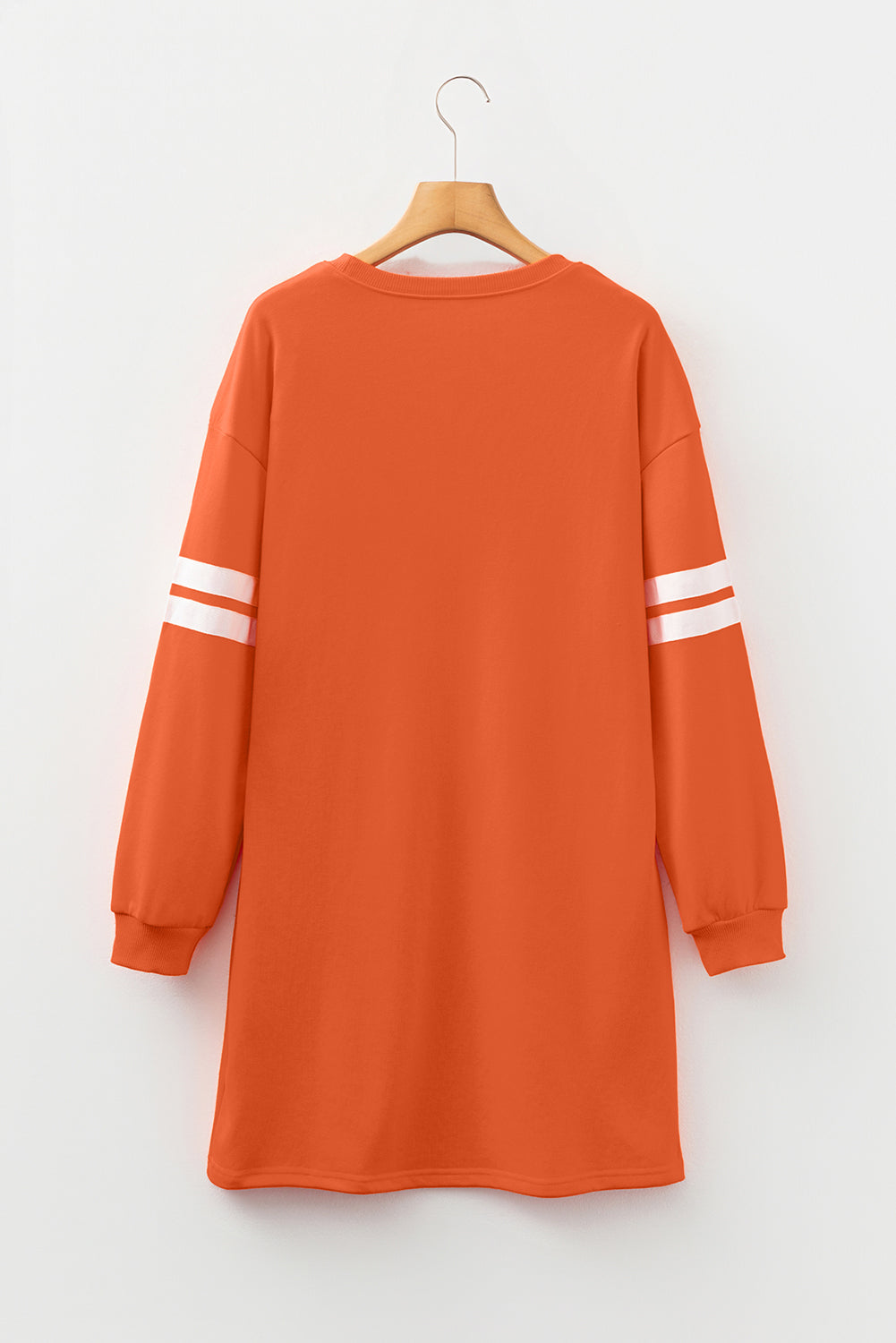 Customizable Varsity Stripe Sleeve Sweatshirt Dress Game Day