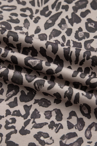 Leopard Print Long Sleeve Crew Neck Casual Sweatshirt