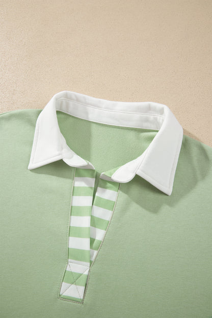 Women's Preppy Striped Color Block Matching Set