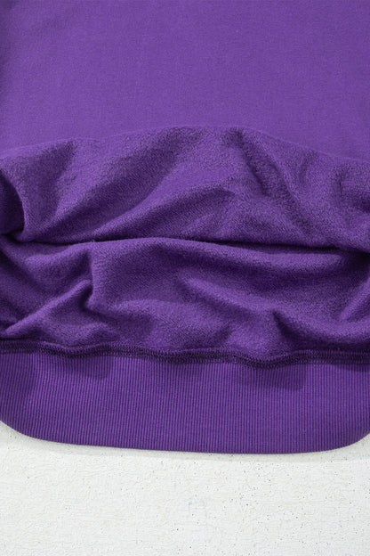 Oversized Mock Neck Sweatshirt Drop Shoulder Pullover