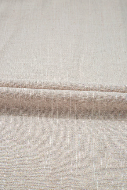 Beige Smocked Waist Wide Leg Flow Pants Plus Size