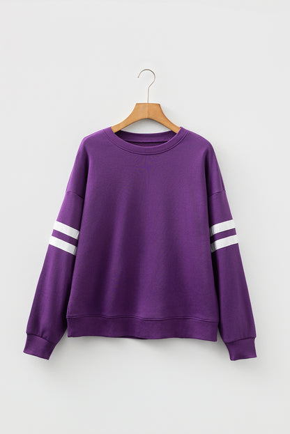 Varsity Stripe Drop Shoulder Oversized Women’s Sweatshirt