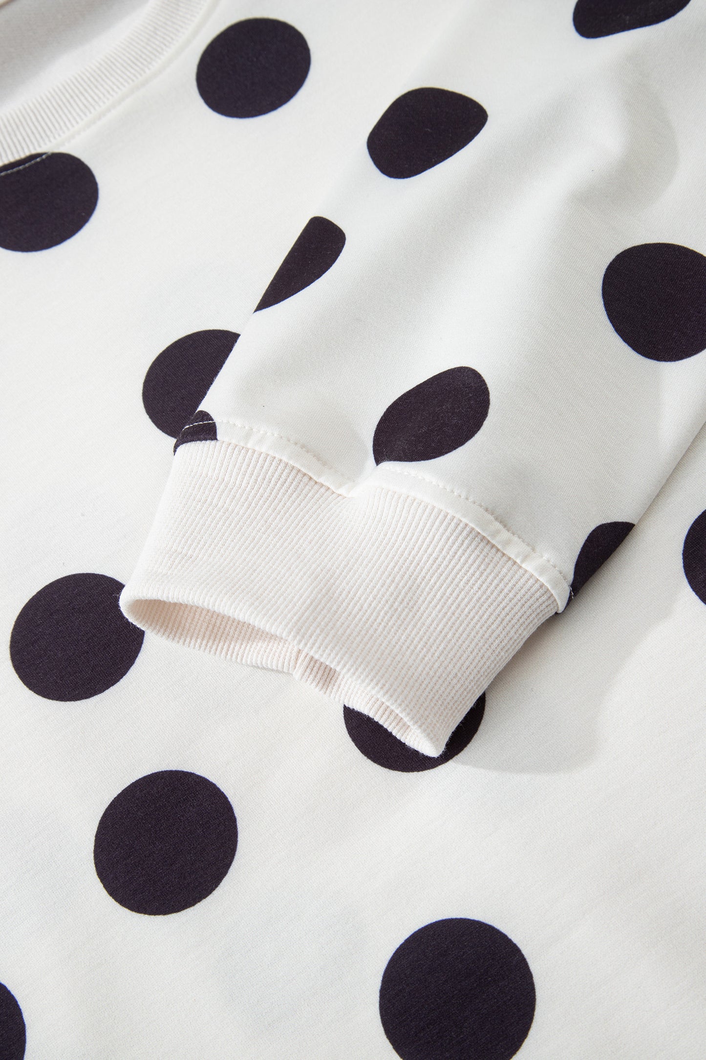 Pink Polka Dot Drop Shoulder Pullover Shorts Set