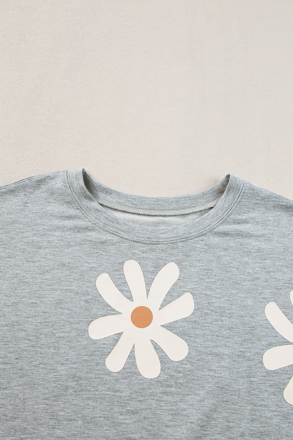 White Daisy Flower Printed Casual T Shirt