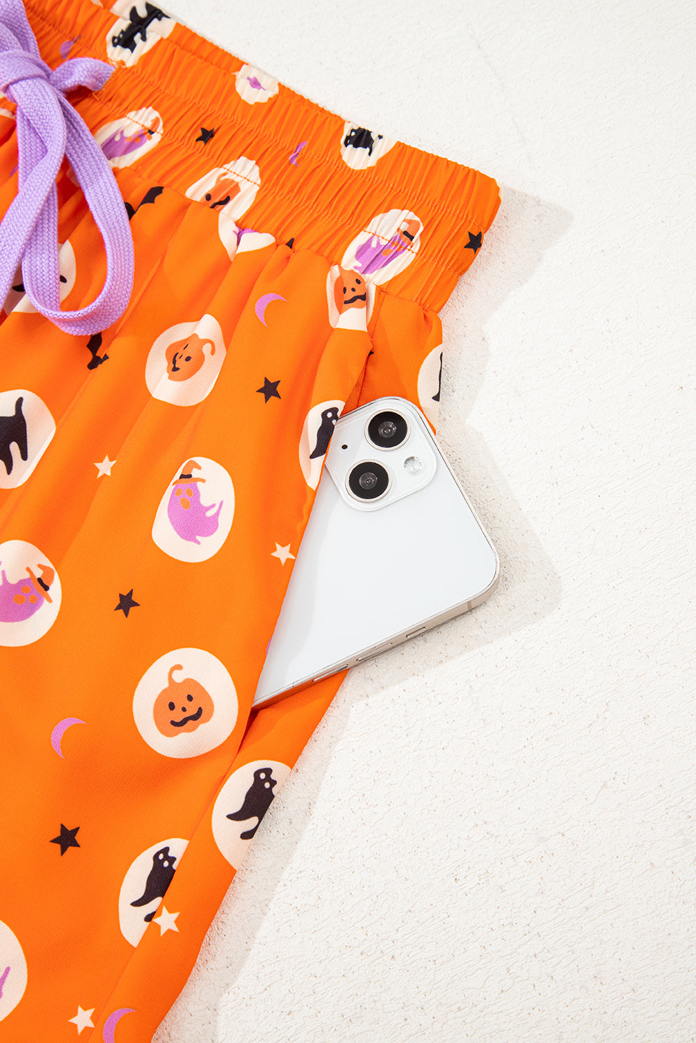 Women's Halloween Pumpkin Print Long Sleeve Pajama Set