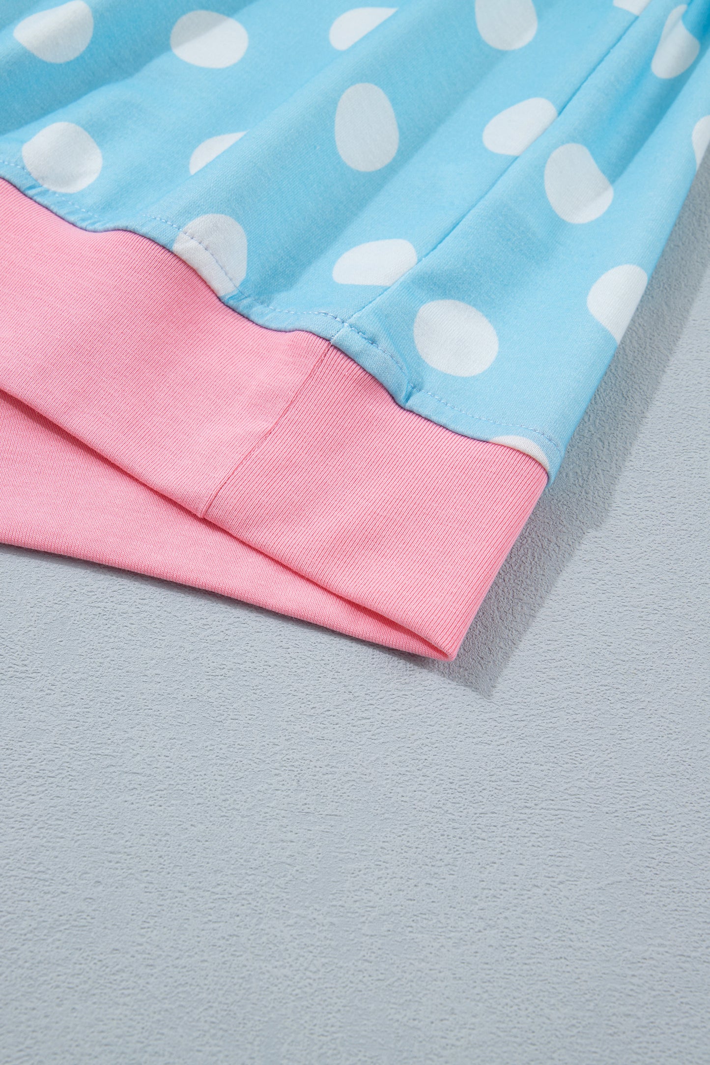 Polka Dot Lounge Set Contrast Trim Tee and Shorts