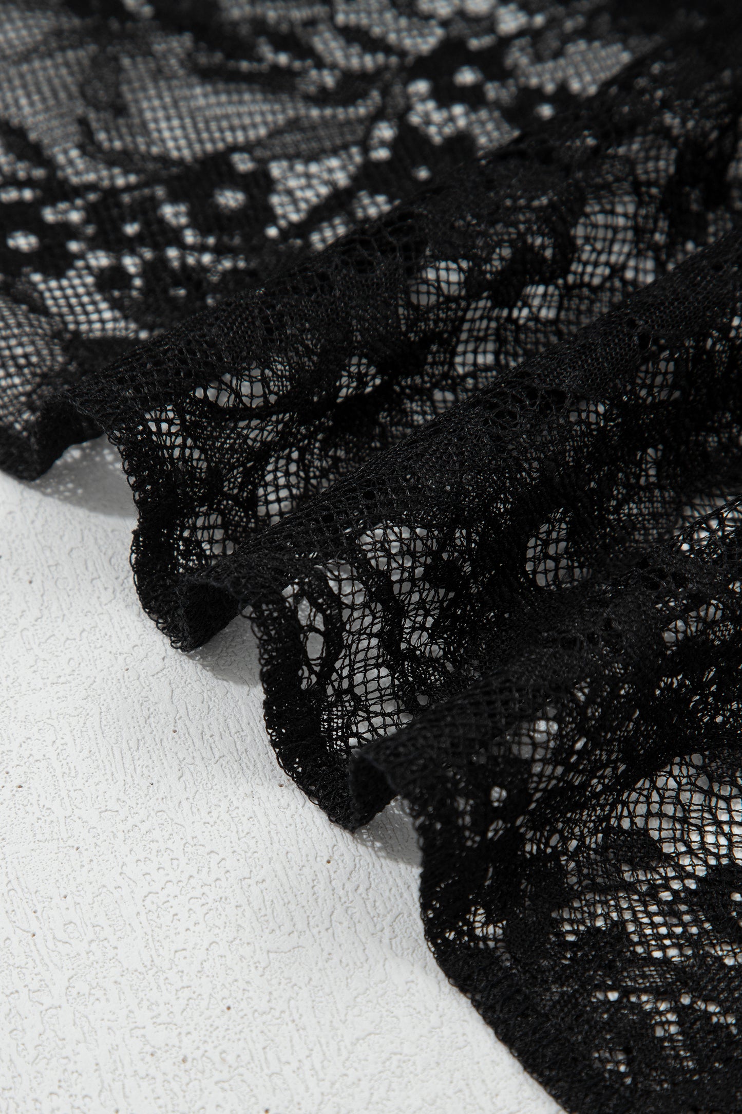 Black Polka Dot Lace Sheer Midi Maxi Skirt