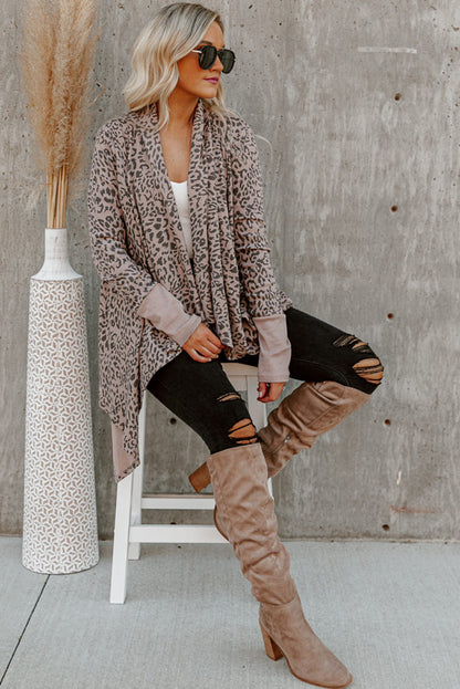 Leopard Open Front Cardigan