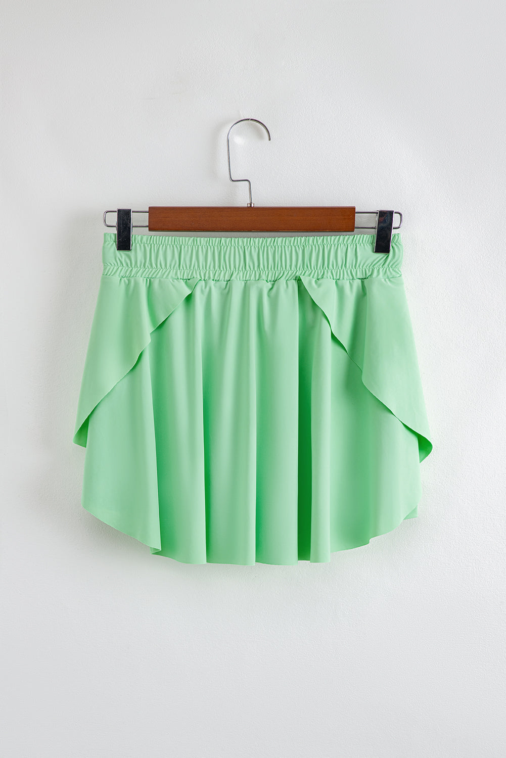 Black High Waist Drawstring Tennis Skort with Lining