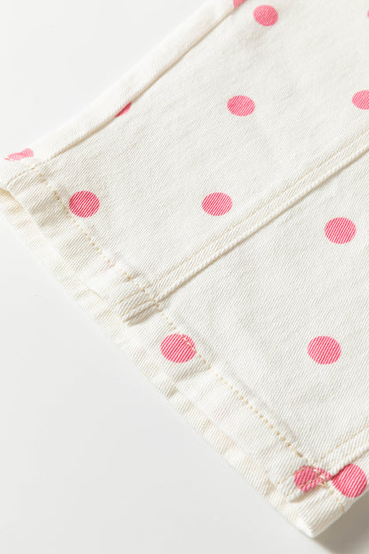 Blue Polka Dot Barrel Jeans High Waist Wide Leg Pants