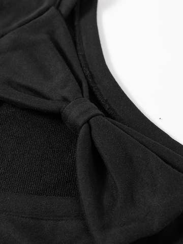 Bowknot Dewback Round Neck Sweatshirt