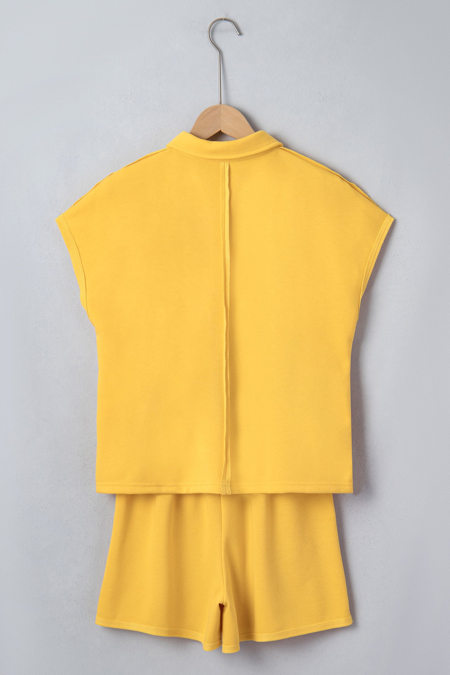 Polo Collar Lounge Set Loose Top and Shorts Outfit