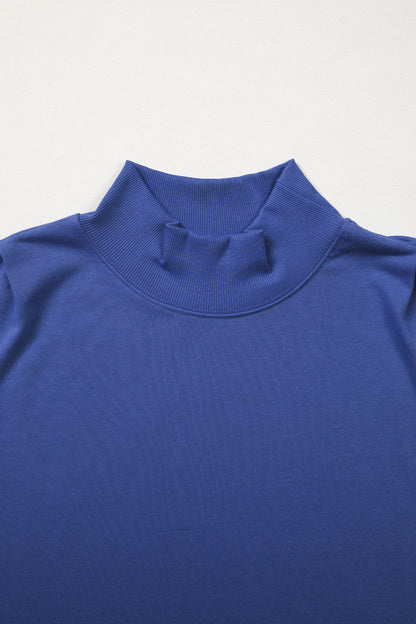 High Neck Cap Sleeve Loose Casual Top