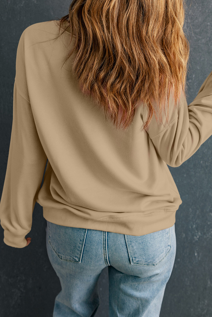 Apricot Valentines Drop Shoulder Plus Size Sweatshirt