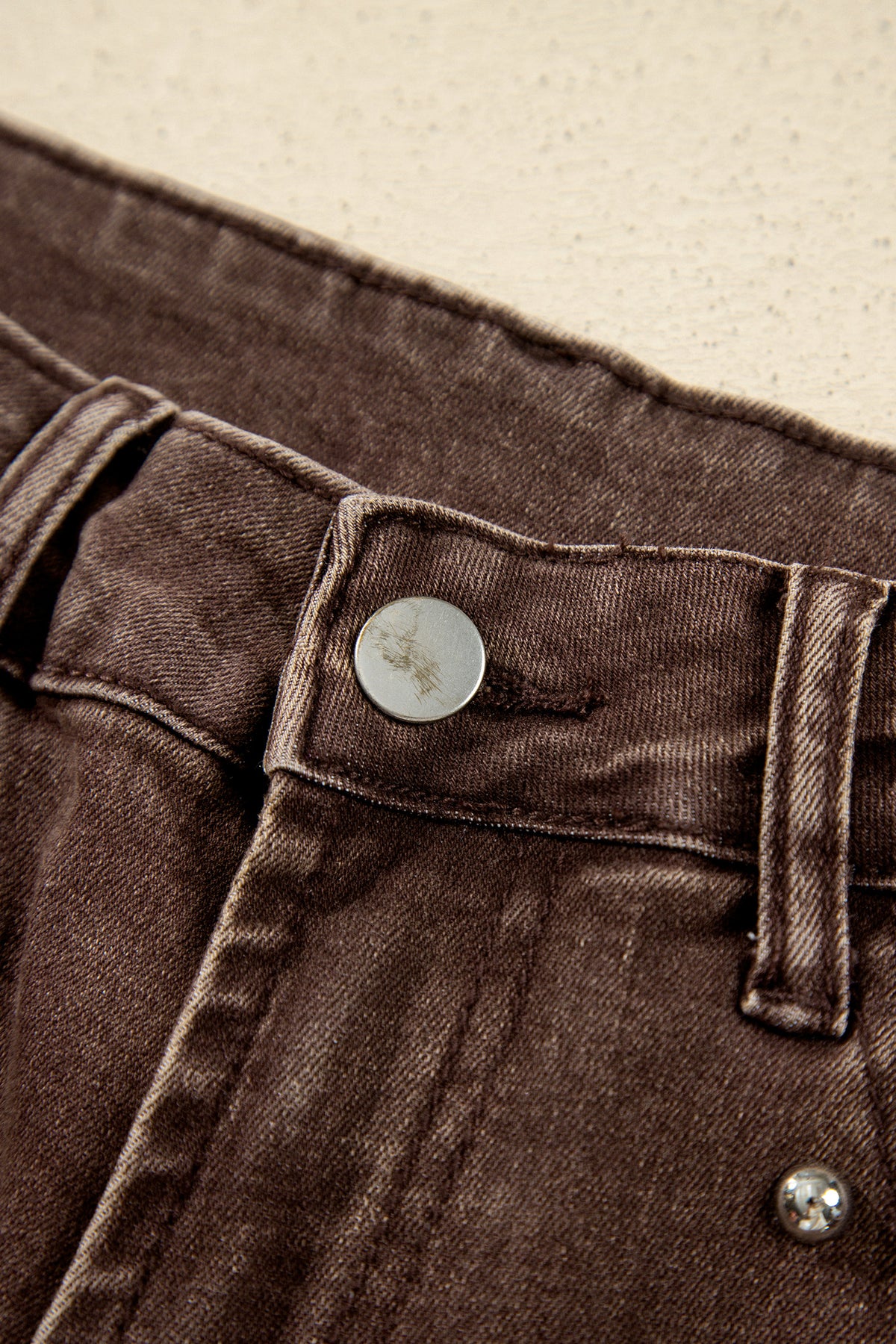 Black Studded Detail Straight Leg Casual Loose Jeans