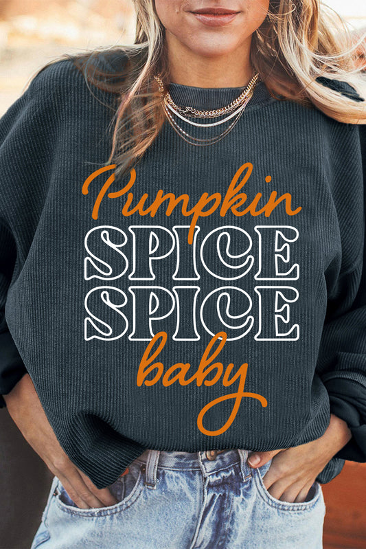 Pumpkin Spice Baby Textured Graphic Sweatshirt