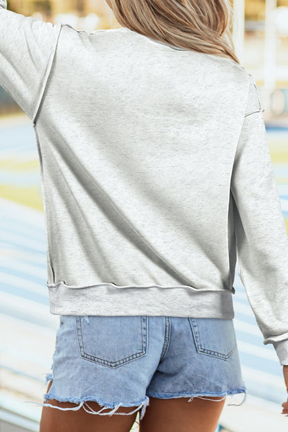 Light Grey Game Day Football Reversible Sweatshirt Top