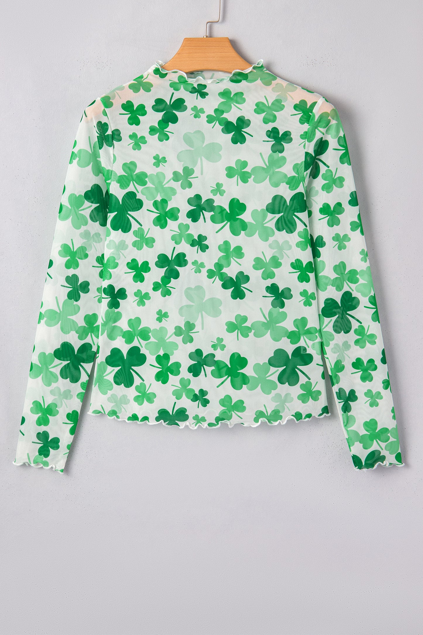 St. Patrick's Day Shamrock Mesh Lettuce Trim Top