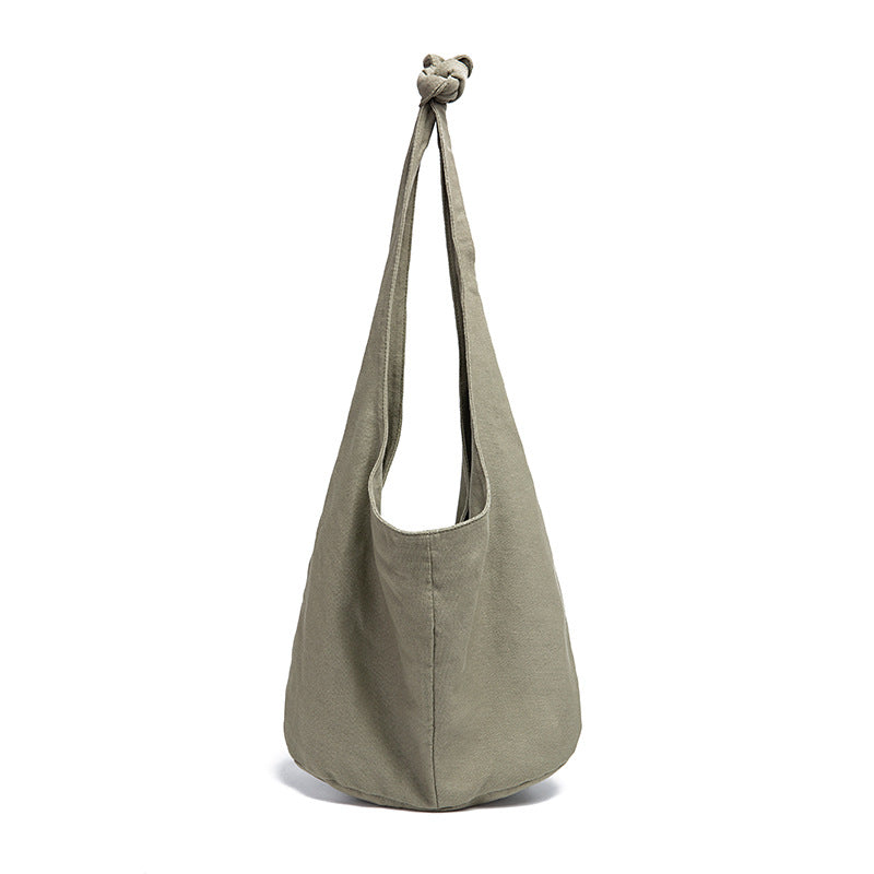 Minimalist Canvas Slouchy Shoulder Hobo Bag for Women