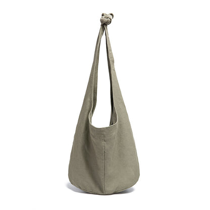 Minimalist Canvas Slouchy Shoulder Hobo Bag for Women