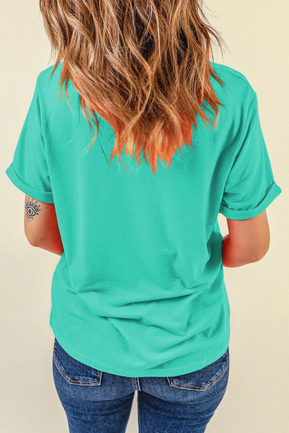 White Casual Crew Neck Short Sleeve Basic Tee
