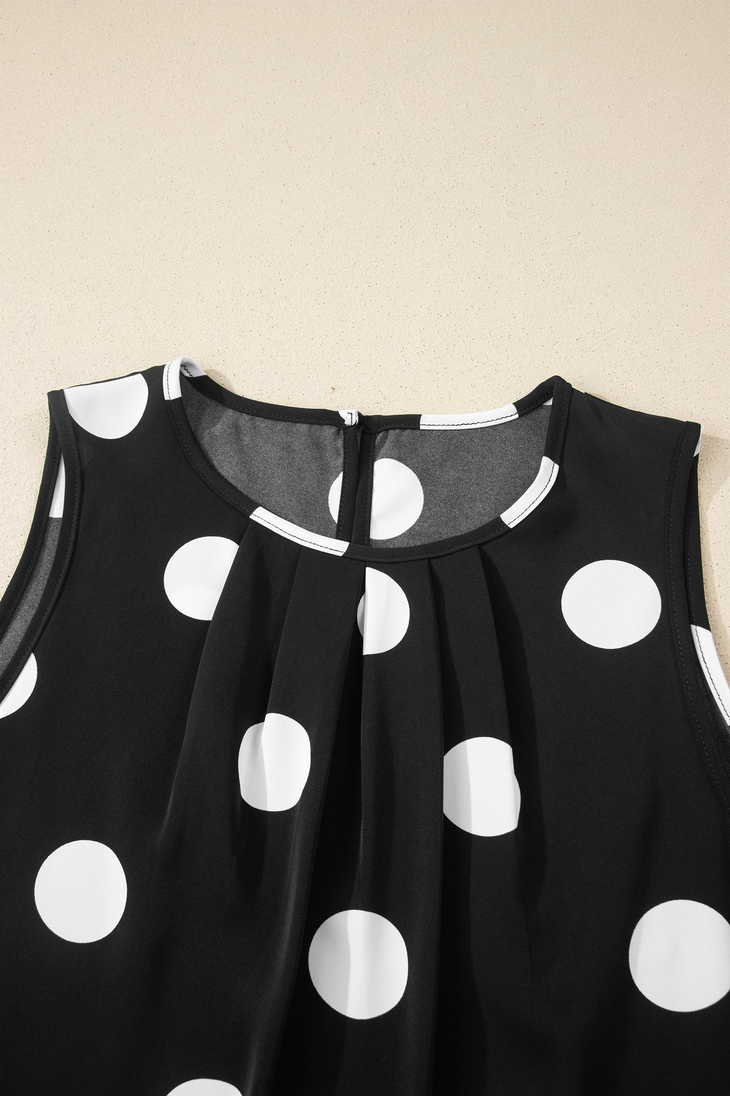 Black Polka Dot Wide Leg Pants and Tank Lounge Set