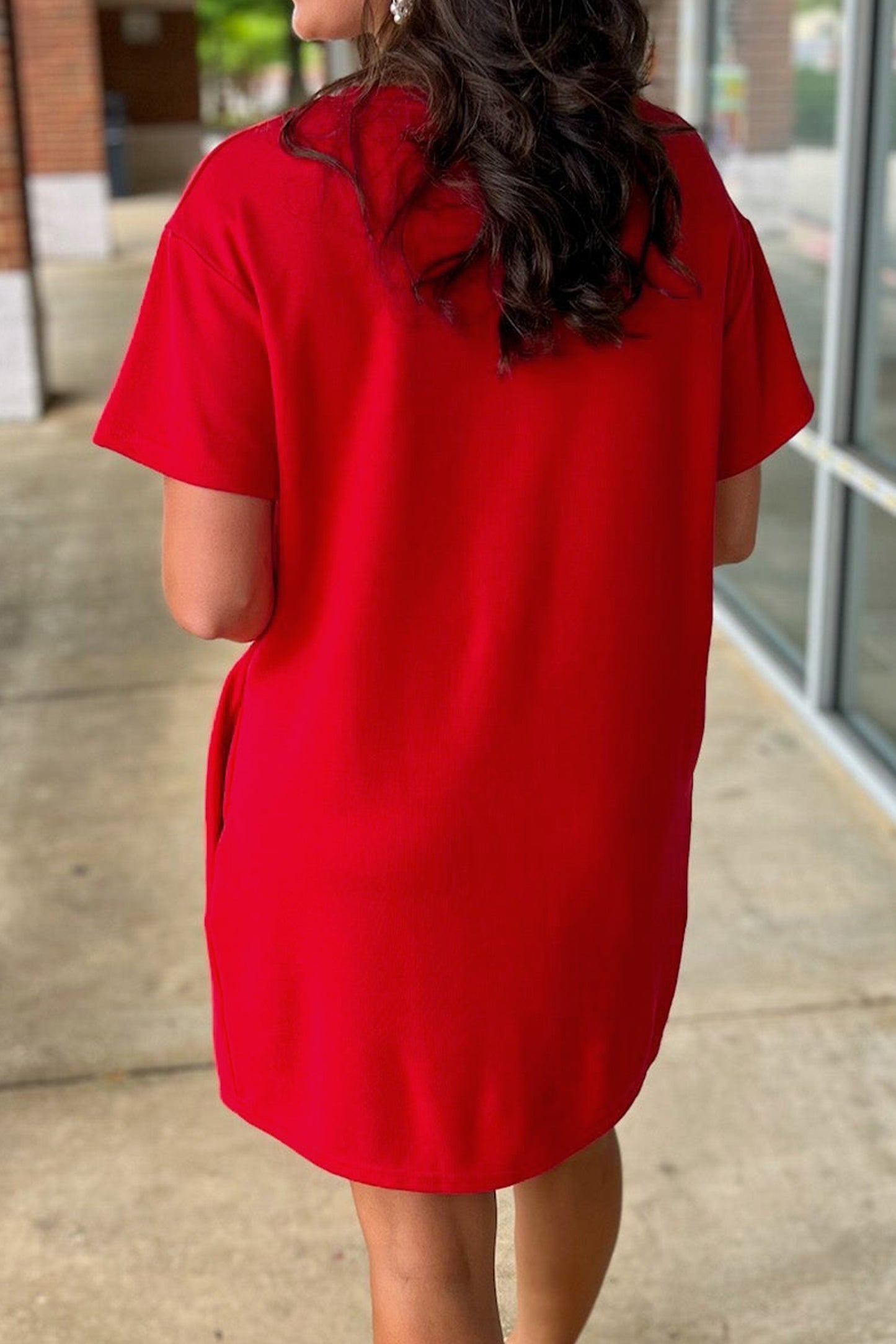 Red USA Bow T Shirt Dress Flag Day Independence