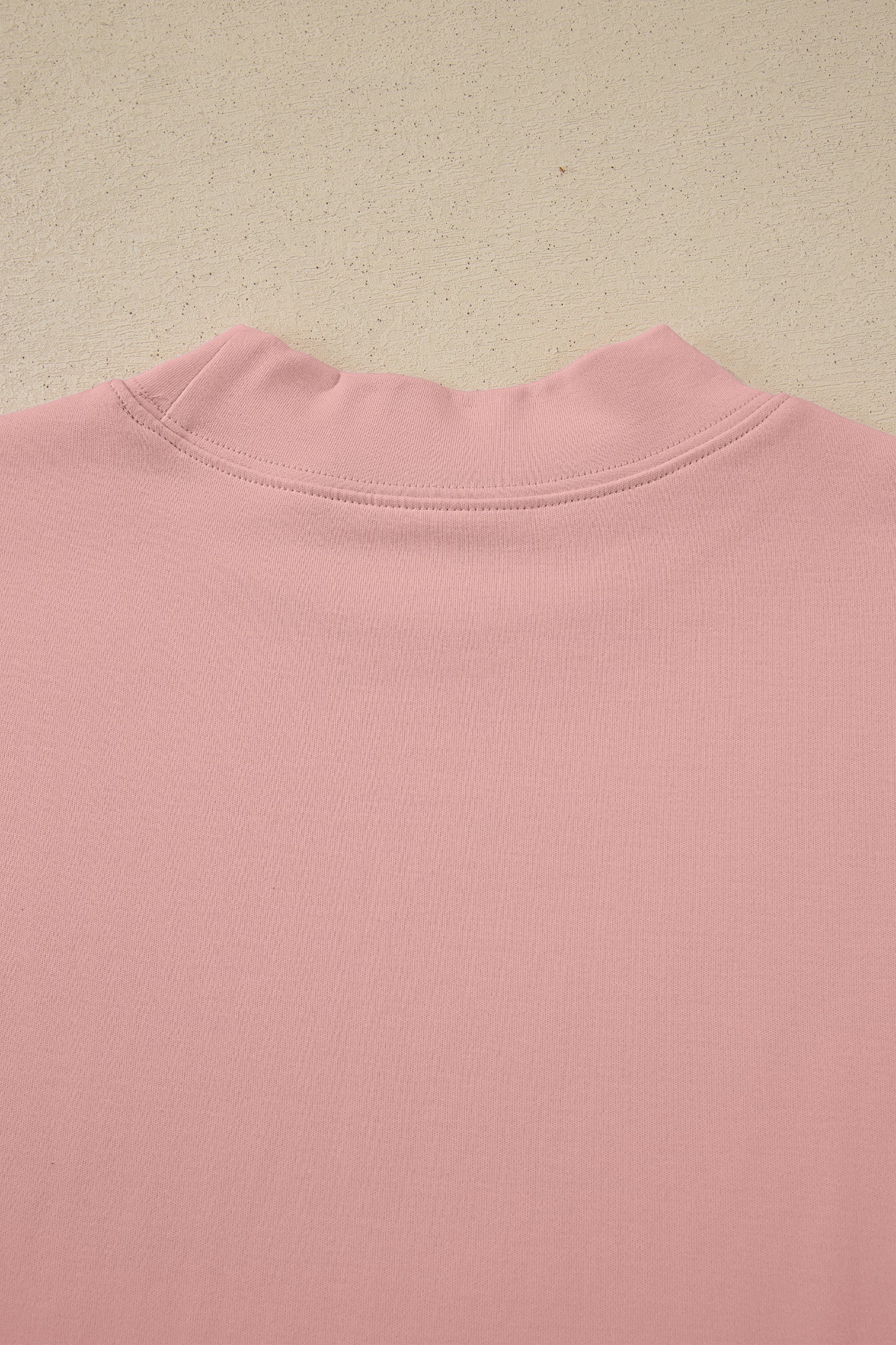 Dark Blue Oversized Mock Neck Tee Casual Relaxed Top