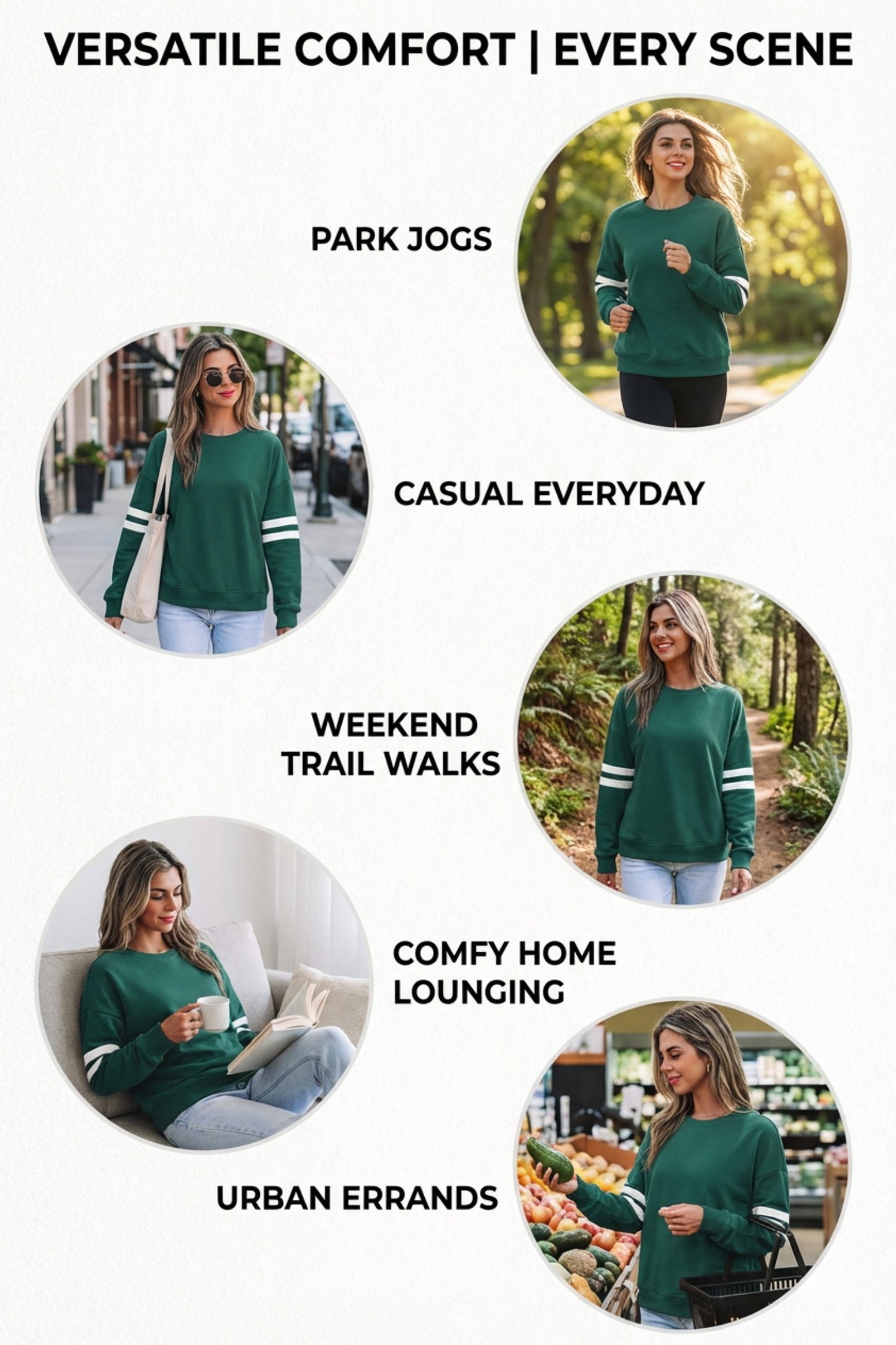 Varsity Stripe Drop Shoulder Oversized Women’s Sweatshirt