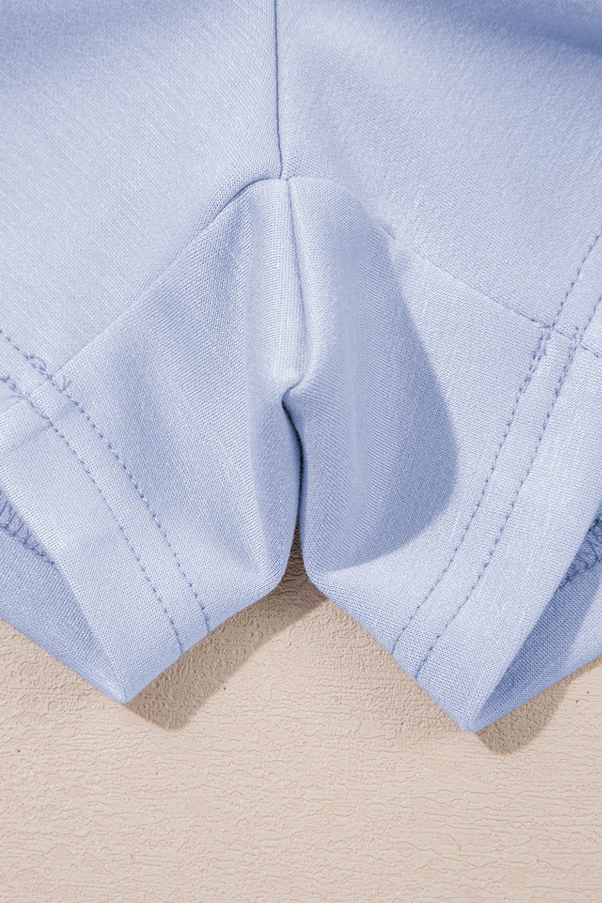 Scalloped Hem Puff Sleeve Lounge Set Casual Two Piece
