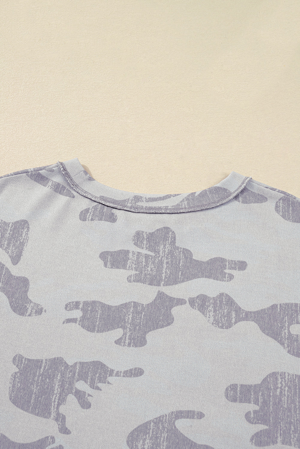 Plus Size Camo Print Round Neck Oversized Sweatshirt